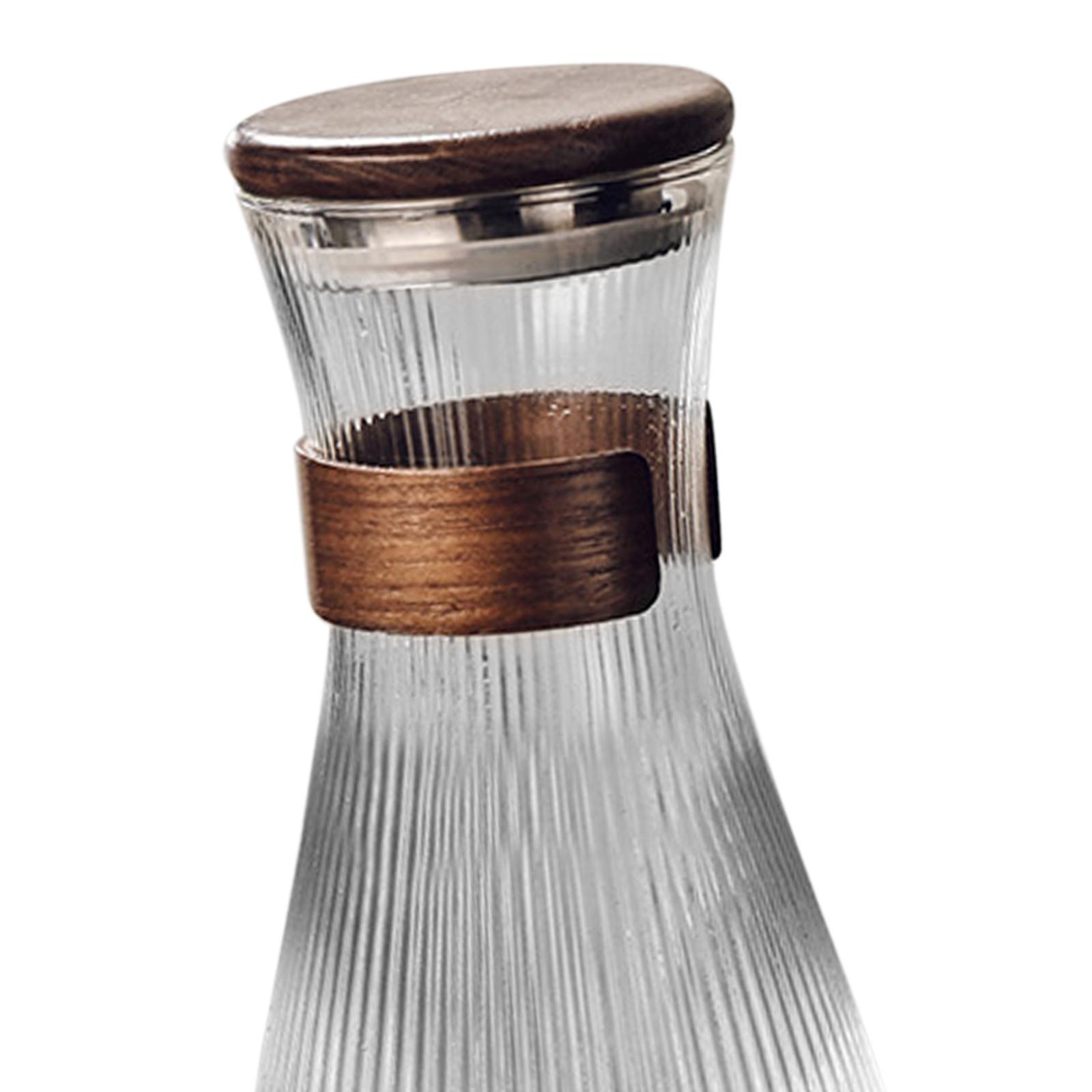Coffee Tea Exchange - Hot Cold Glass Pitcher Walnut Lid
