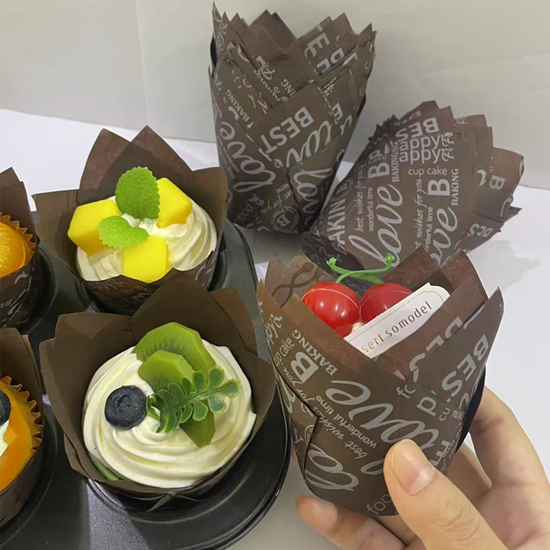 Coffee Tea Mugs - 50Pcs/100Pcs Coffee-Themed Tulip Cake Paper Cups,