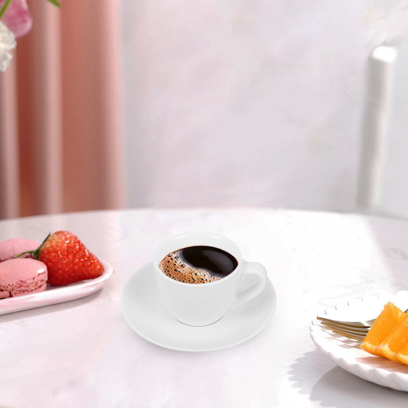 Coffee Tea Home - 1Set Coffee Cup Saucer Simple Style