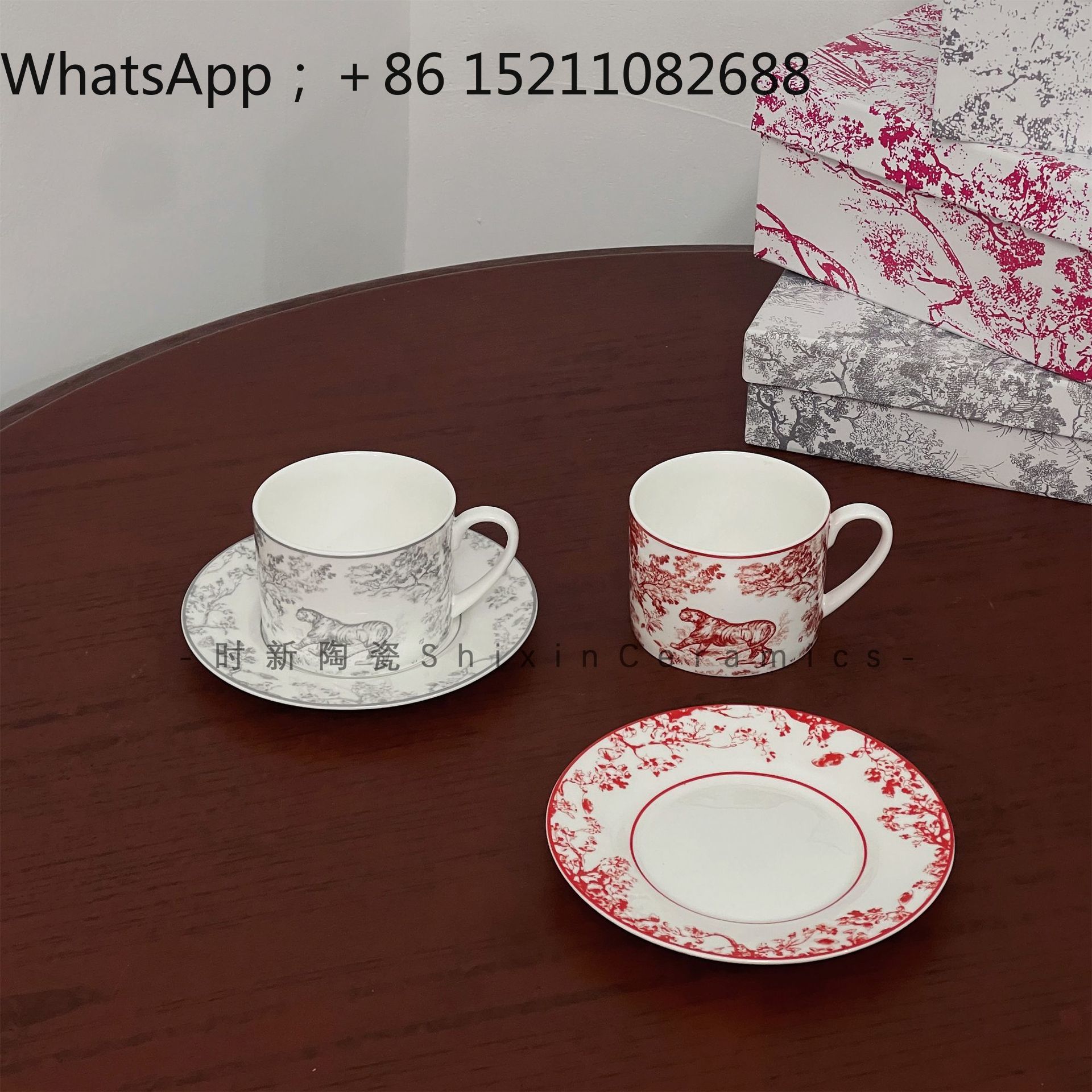 LLY red and blue gray animal p - Coffee Tea Picture 评论和价格