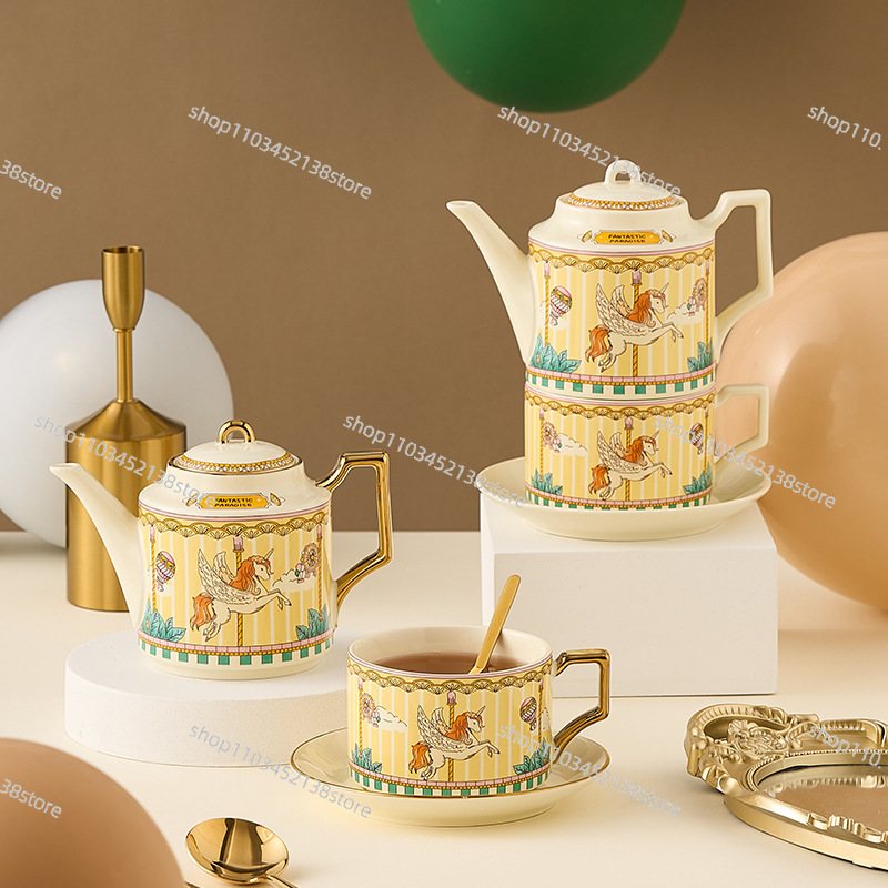 Ceramic Tea Set Carousel Gift  - Coffee Tea Gift Set 评论和价格
