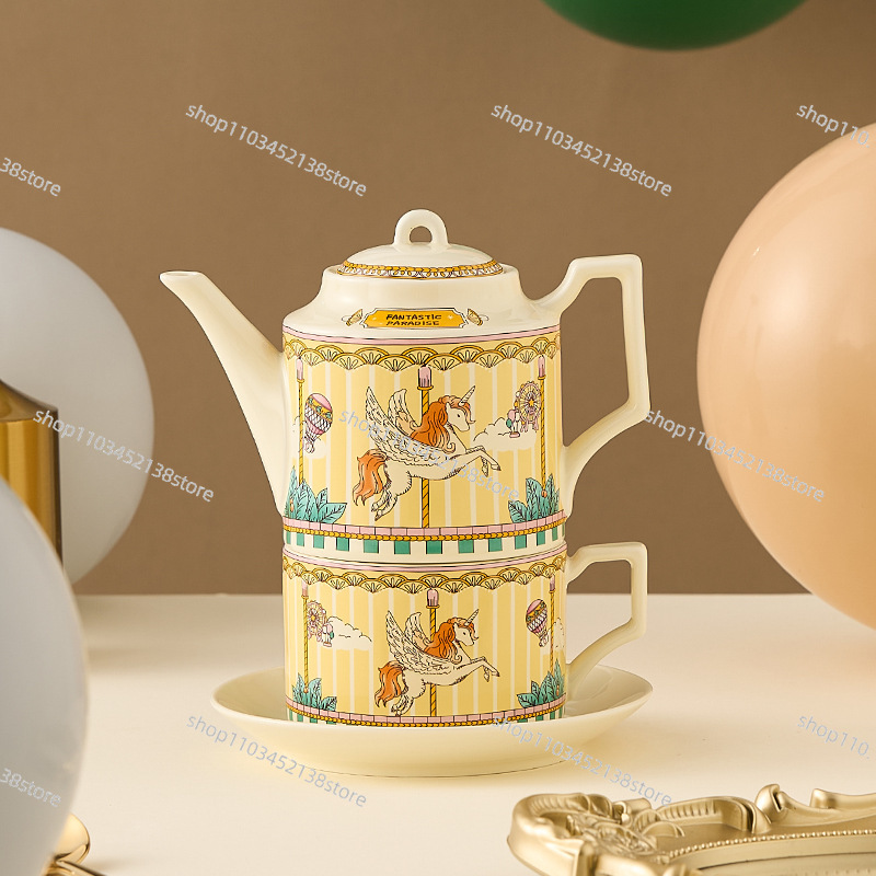Ceramic Tea Set Carousel Gift  - Coffee Tea Gift Set 评论和价格