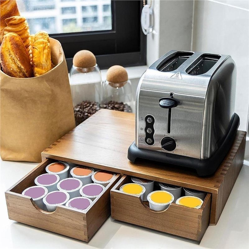 TFTP-Wooden Coffee Pod Storage - Coffee Tea Organizer 评论和价格