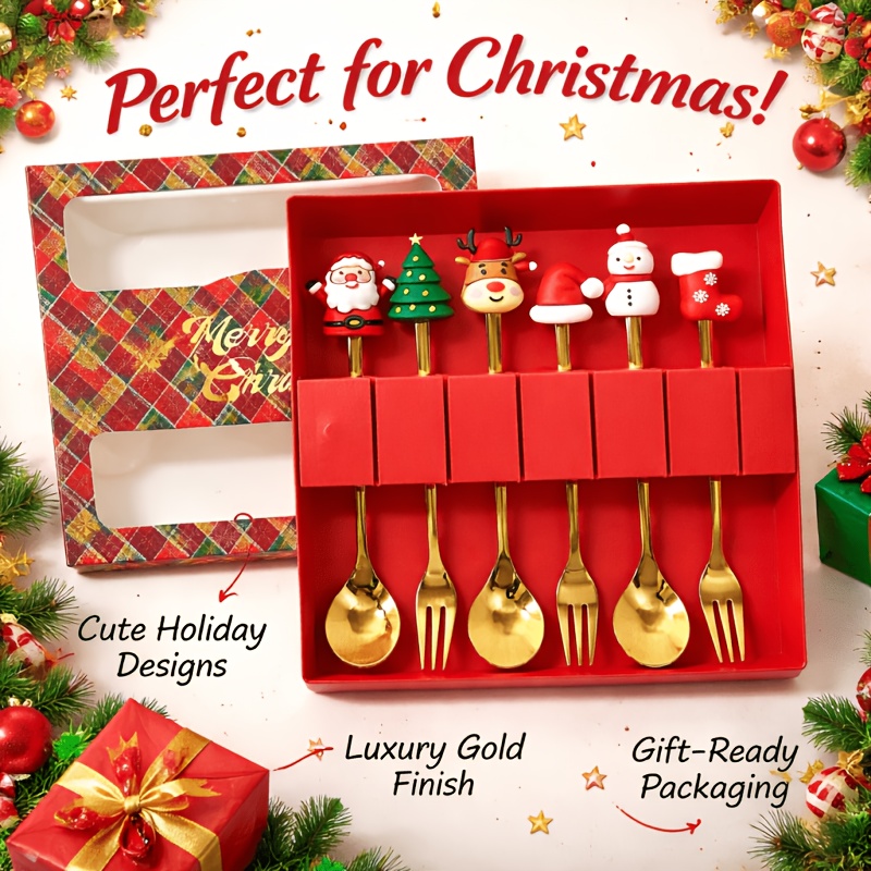 6Pcs Festive Christmas Spoon F - Coffee Tea Festival 评论和价格