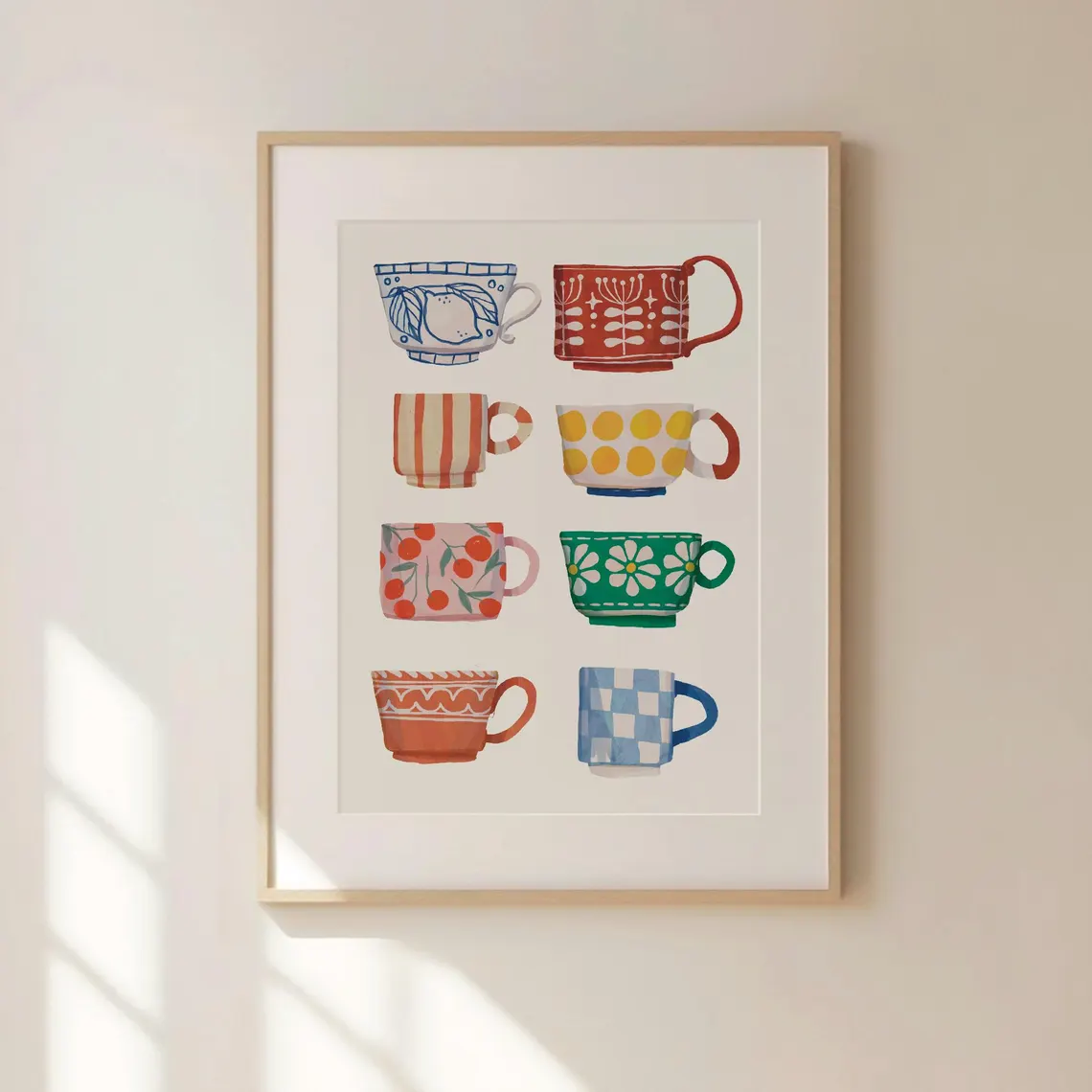 Tea Cup Print, Breakfast poste - Coffee Tea Mugs 评论和价格