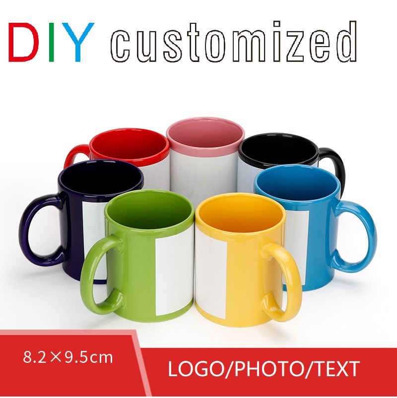 Black Cup DIY LOGO Ceramic 350 - Coffee Tea Picture 评论和价格