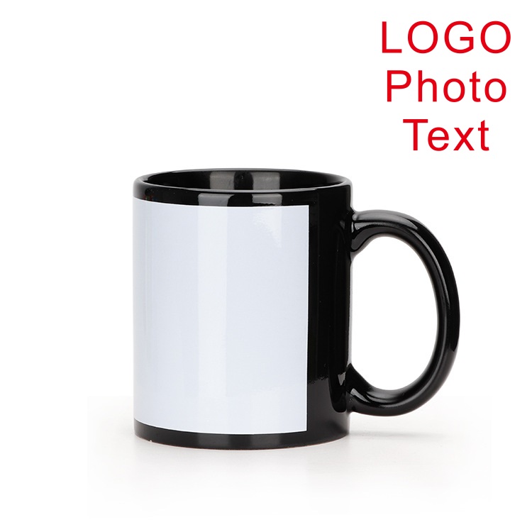 Black Cup DIY LOGO Ceramic 350 - Coffee Tea Picture 评论和价格