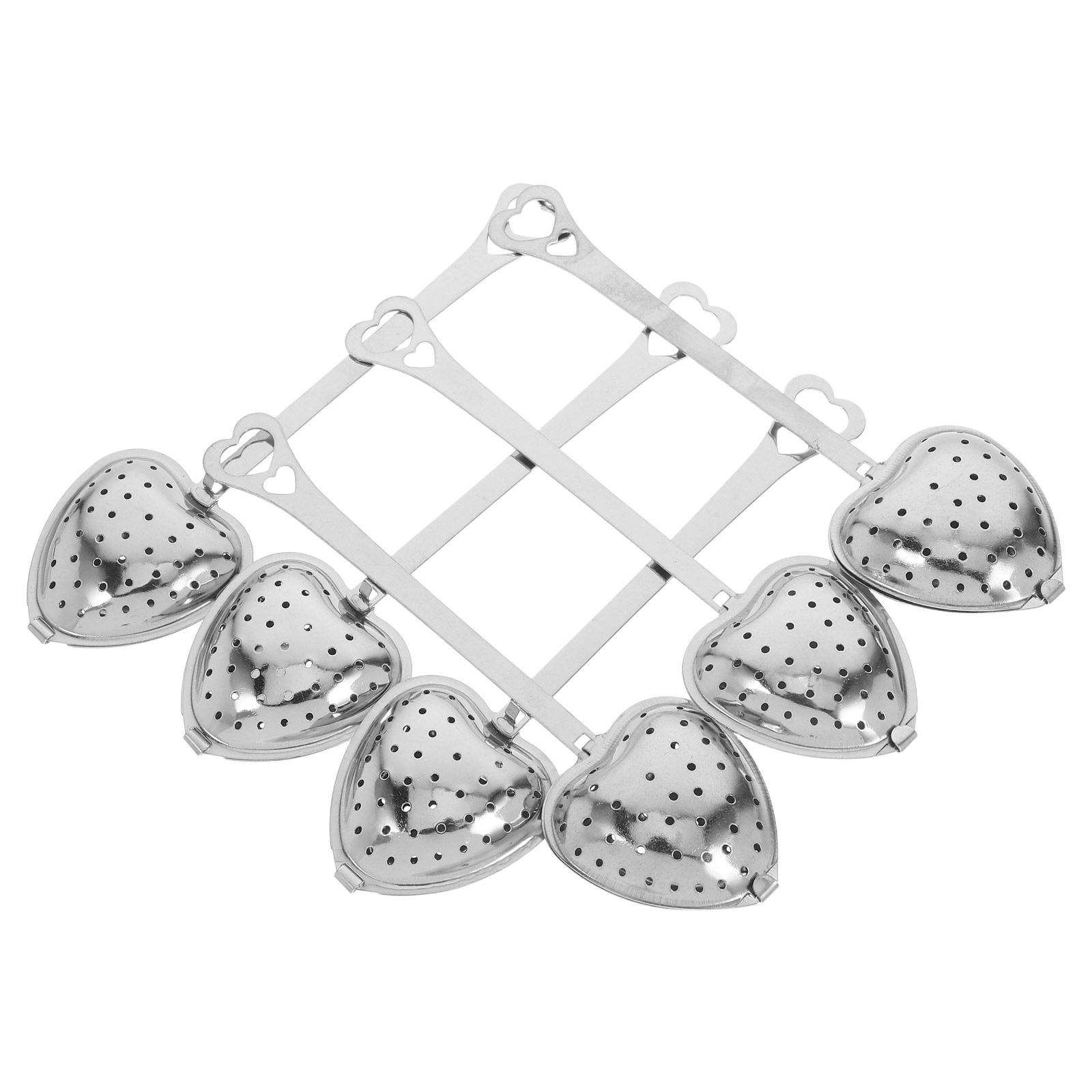 6Pcs Stainless Steel Heart Tea - Coffee Tea Infuser 评论和价格