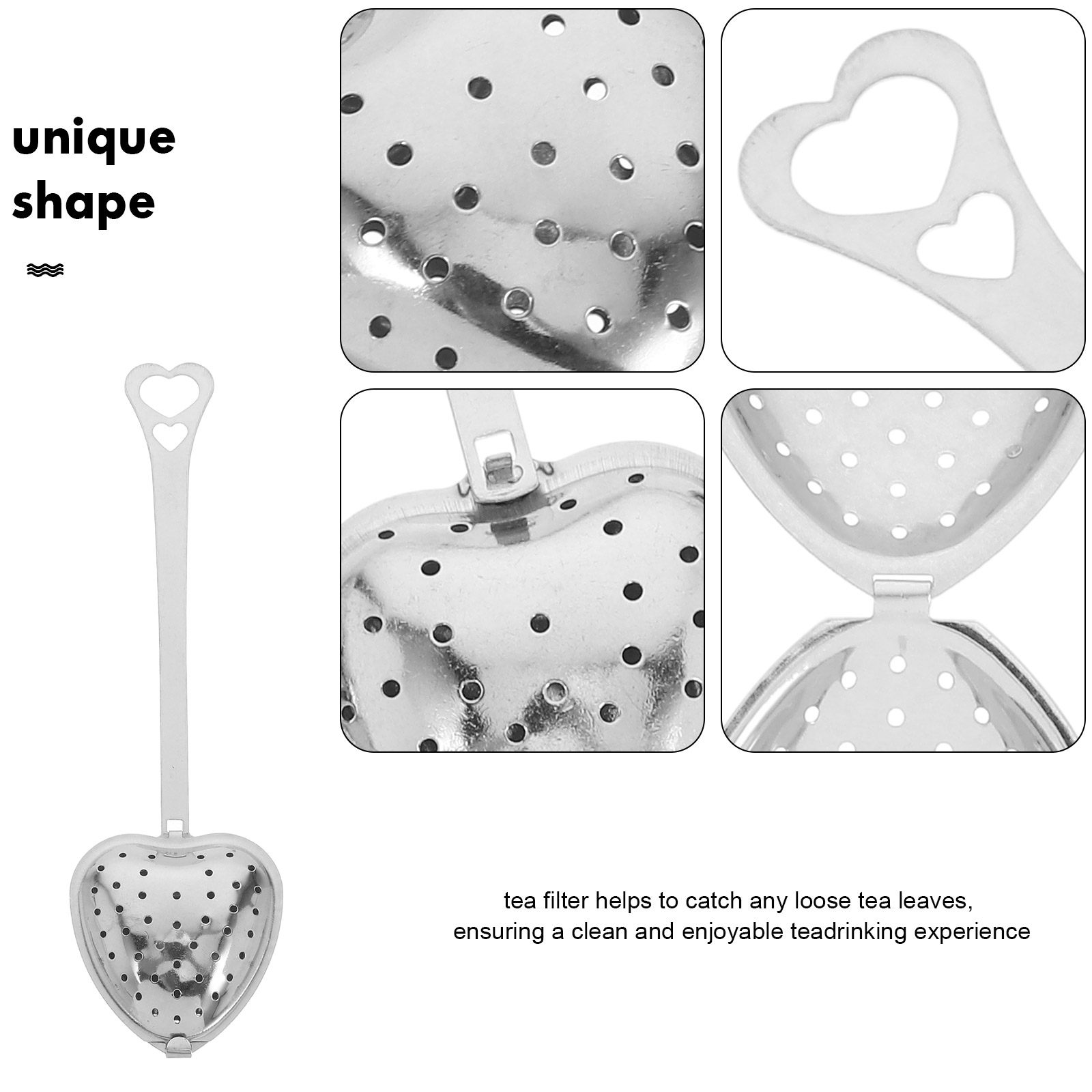 6Pcs Stainless Steel Heart Tea - Coffee Tea Infuser 评论和价格