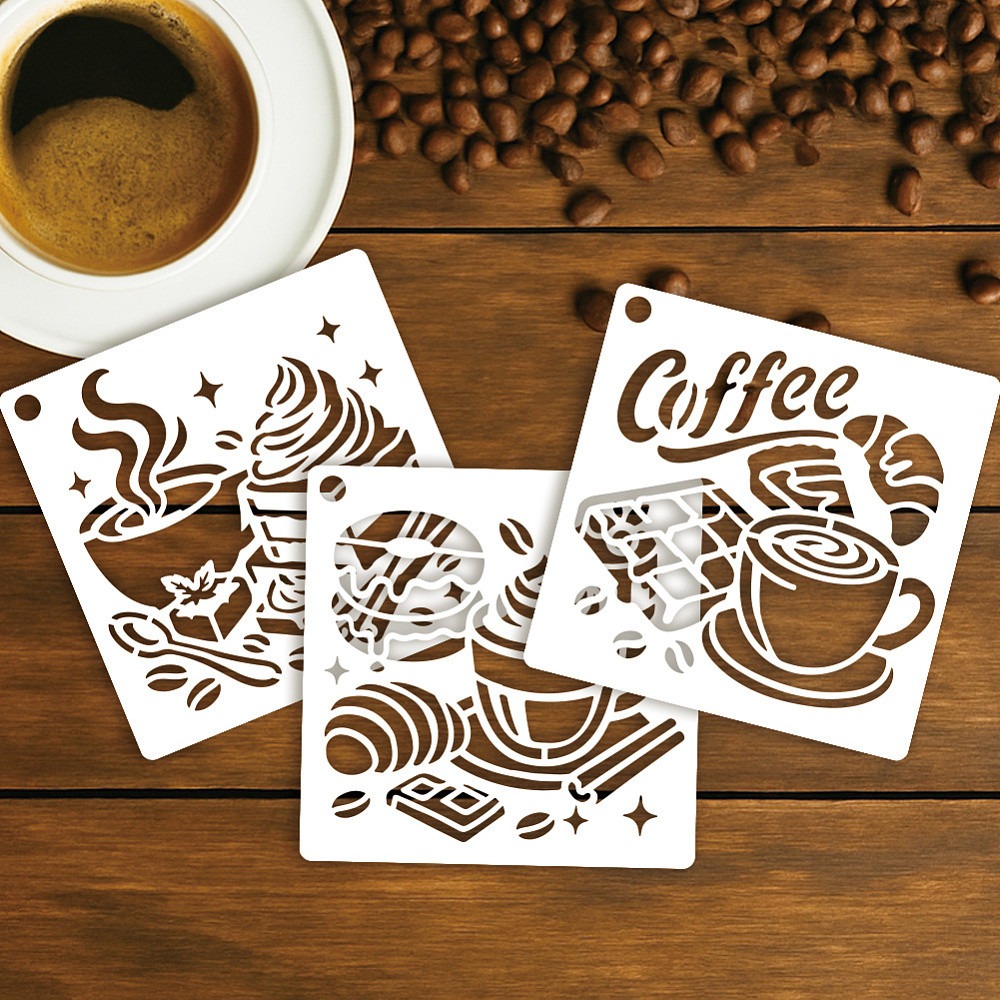 10 Sheets Coffee Stencils for  - Draw Coffee And Tea 评论和价格