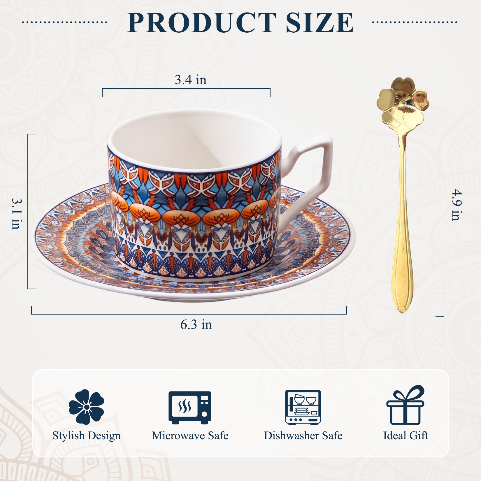 2 Pack Bohemian Ceramic Coffee - Coffee Tea Home 评论和价格