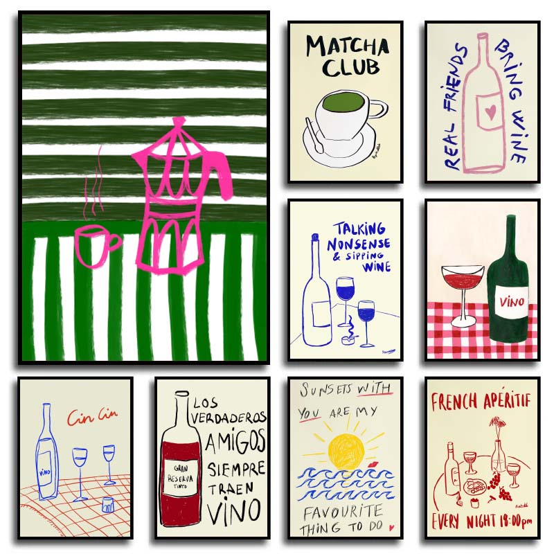 1pc frameless Canvas Painting  - Draw Coffee And Tea 评论和价格