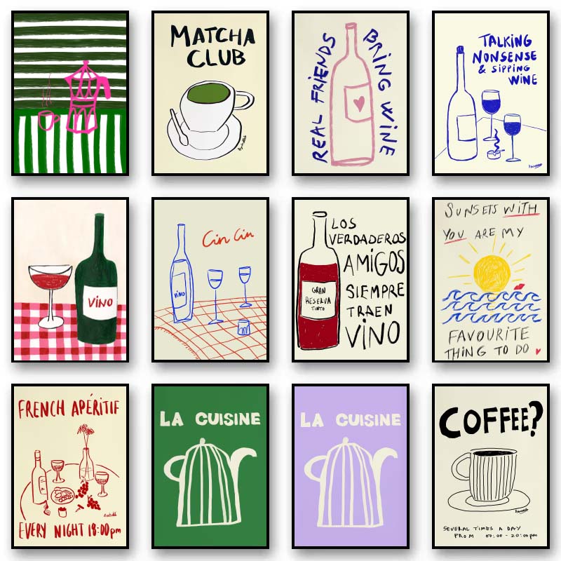1pc frameless Canvas Painting  - Draw Coffee And Tea 评论和价格
