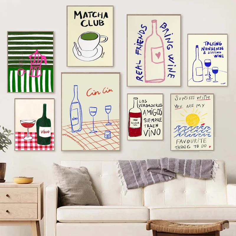 1pc frameless Canvas Painting  - Draw Coffee And Tea 评论和价格