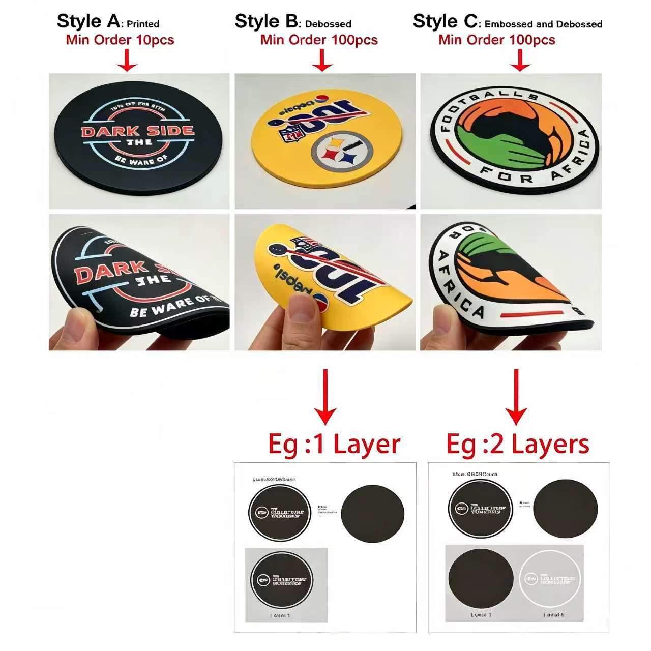 Custom Logo PVC Silicone Coast - Coffee Tea Logo 评论和价格