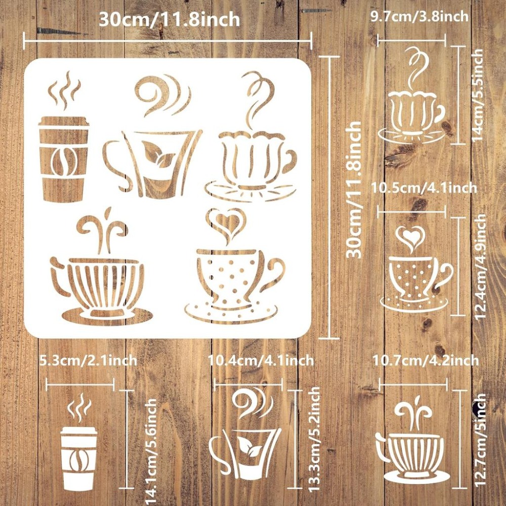Hot Drinks Stencil for Paintin - Draw Coffee And Tea 评论和价格