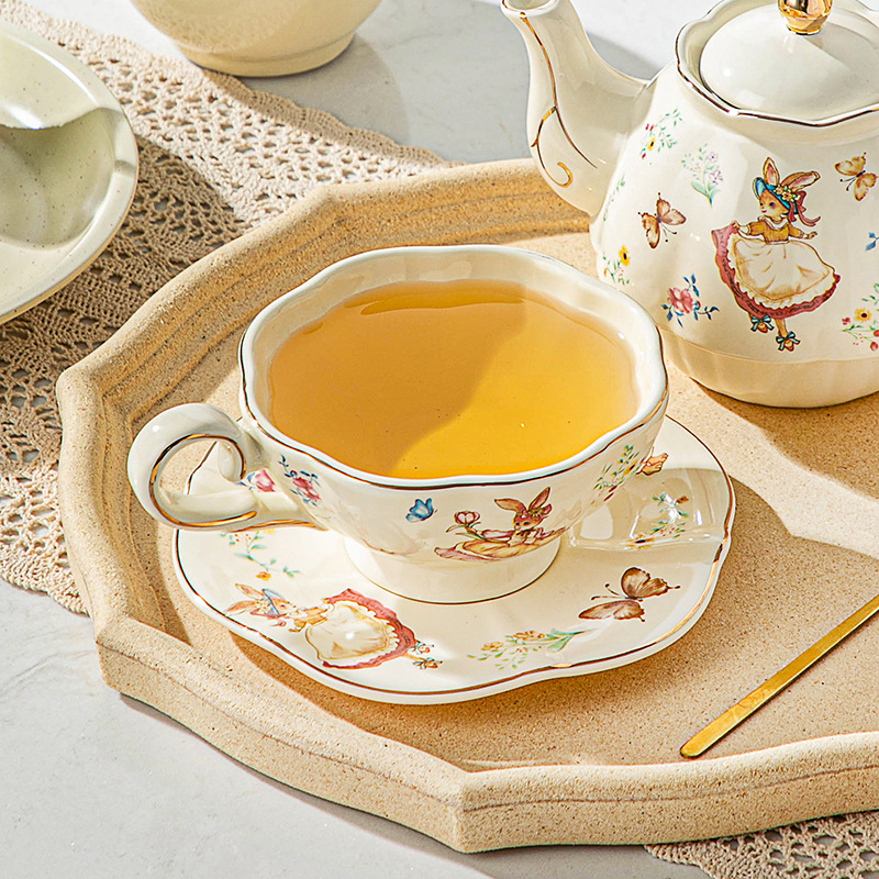 English retro coffee cup and p - Coffee Tea Gift Set 评论和价格