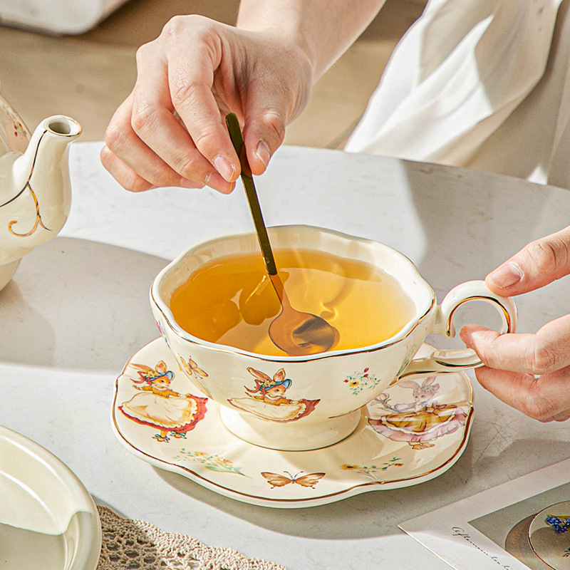 English retro coffee cup and p - Coffee Tea Gift Set 评论和价格