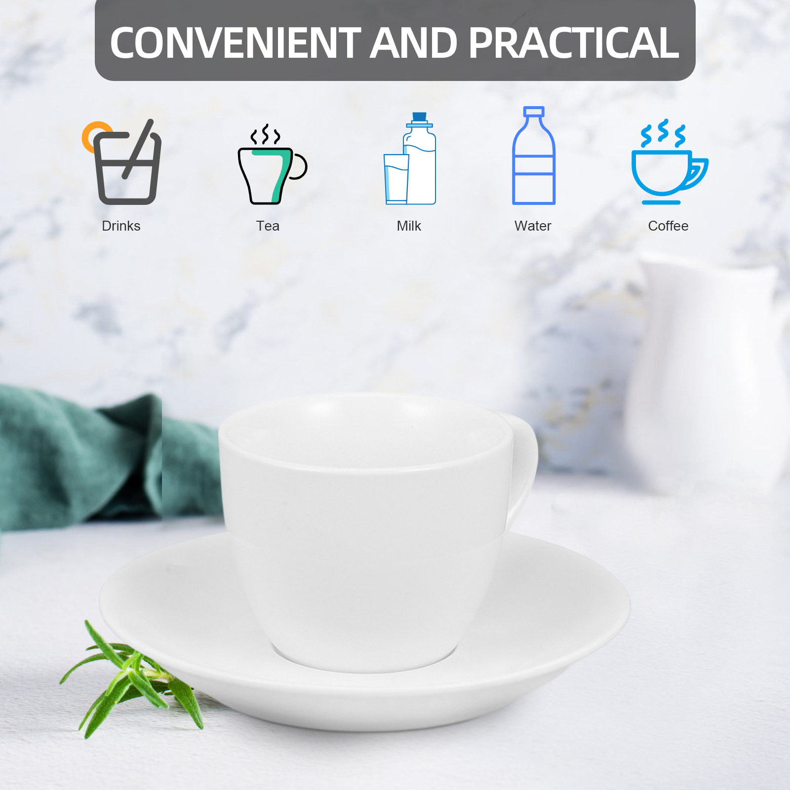 1Set Coffee Cup Saucer Simple  - Coffee Tea Home 评论和价格