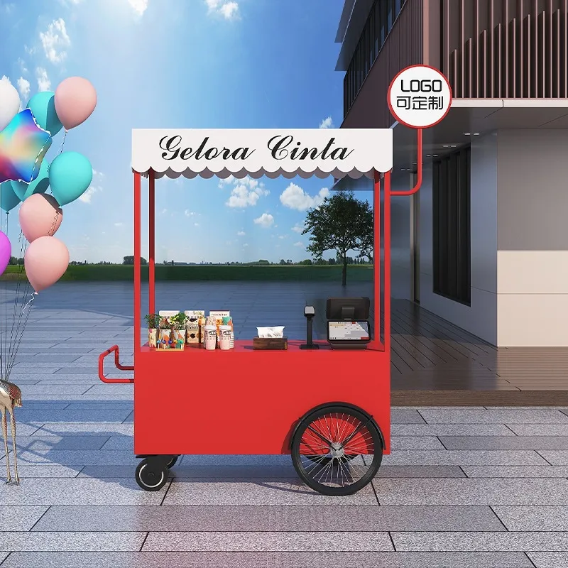 Mobile Food Cart Snack Trolley - Coffee Tea Vendor 评论和价格